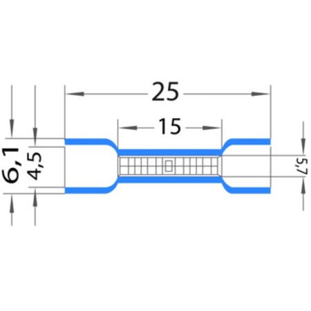 Connective sleeve isolated L-26 mm 1.5-2.5 mm² (GSI 2.5/GSI 1.5-2.5) Blue Rexant 1080622-1