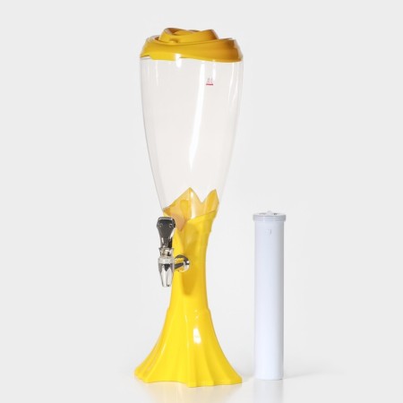 Beer Tower "Babylon", 3 l, yellow color