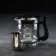 Glass teapot "Cessel", 1.2 l, with metal sieve, black color