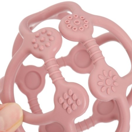 Silicone teething "Sphere", pink color, mum & baby-4