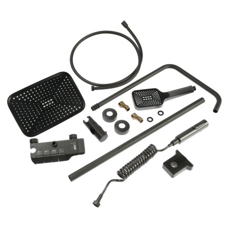 The shower system Zein Z3683, the upper and hand watering can, PVC hose, hygienic set, graphite-17
