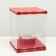 Box for flowers with a vase and PVC windows are folding, red, 23 x 30 x 23 cm