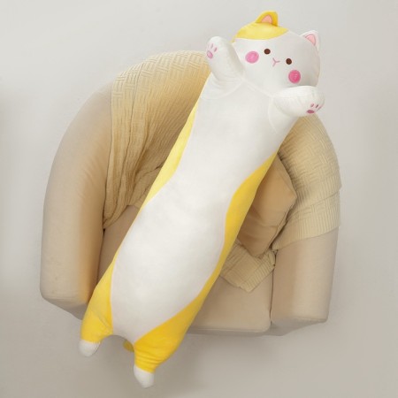 Skill of a soft toy "cat", 110 cm, yellow color-2