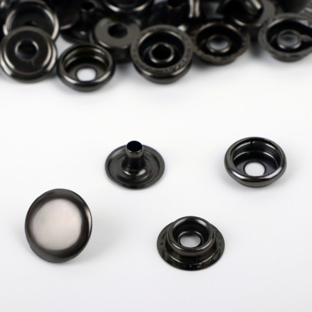 Installation button, omega (o-shaped), iron, d = 15 mm, black nickel color-1