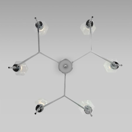 EUROSVET PRISM ceiling lamp 60143/6, E14, 6x60W, 700x700x680 mm, chromium color-2