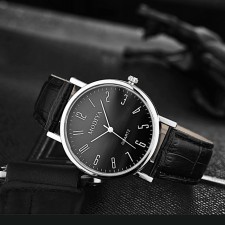 Men's wrist watch, D-4 cm, black dial