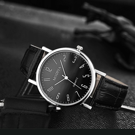 Men's wrist watch, D-4 cm, black dial