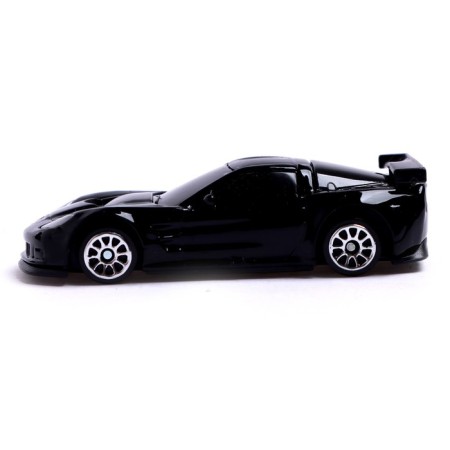 Metal machine Chevrolet Corvette C6-R, 1:64, black color-1