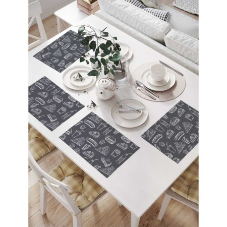 A set of napkins for setting the Fast Food table, rectangular, size 32x46 cm, 4 pcs
