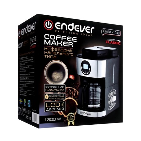 Coffee machine Endever Costa-1048, drip, 1300 watts, 1.8 l, black-gray-6