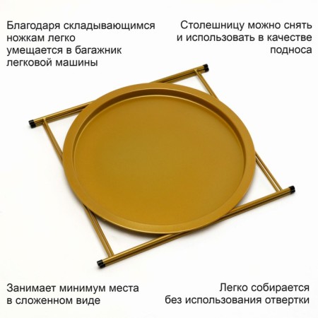 Coffee table, golden tray-5