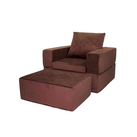 A craft armchair with a banquet "Porter", size 100x100x90 cm, velor, chocolate-2