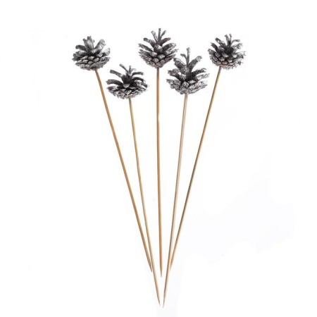 New Year's decor "Bouquet of silver cones"-1