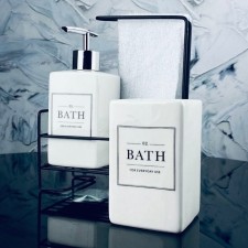 A set of accessories for the bathroom Lenardi, porcelain, 4 items