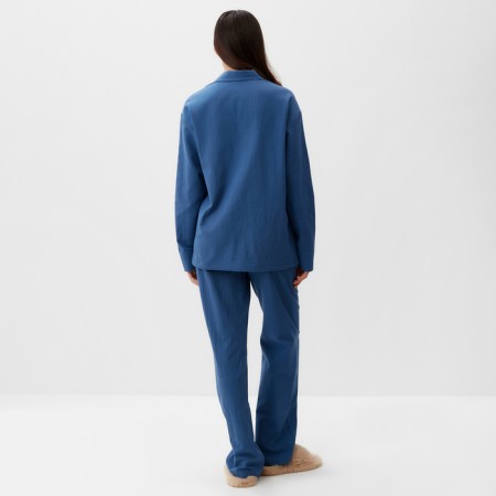 Пижама женская (рубашка и брюки) KAFTAN "Basic" р.52-54 , синий-3
