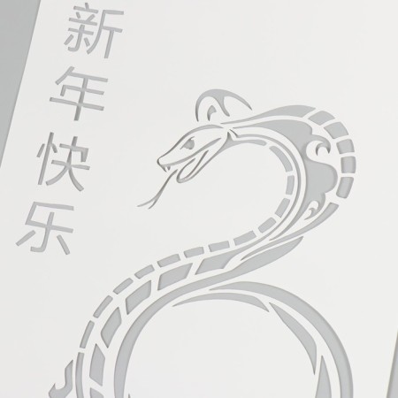 Plastic stencil "Chinese snake", size 16x24 cm-2
