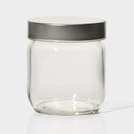 Glass Bank for bulk products with a metal cover "VOKA", 380 ml
