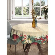 The tablecloth “New Year's ornaments”, round, Saten, d = 150 cm