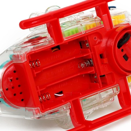 The helicopter "gears", light and sound, works from batteries-6