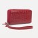Women's wallet with a zipper, with a pen, red color