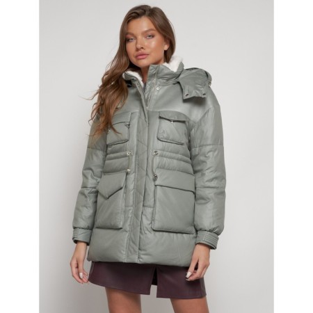 Winter jacket is women, size 44, the color is light green-8