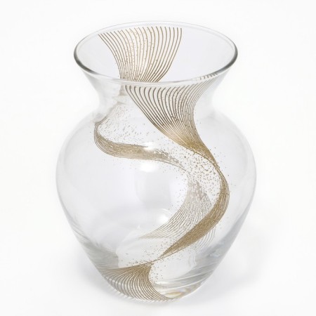 Vase for flowers "Line" glass, transparent, 14 cm.-1