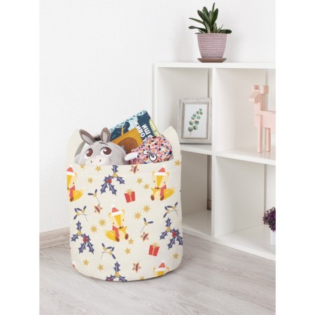 Basket for toys "Festive fox, size 35x35 cm