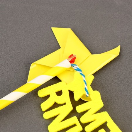 Decoration for the cake "Happy Birthday", yellow color-2