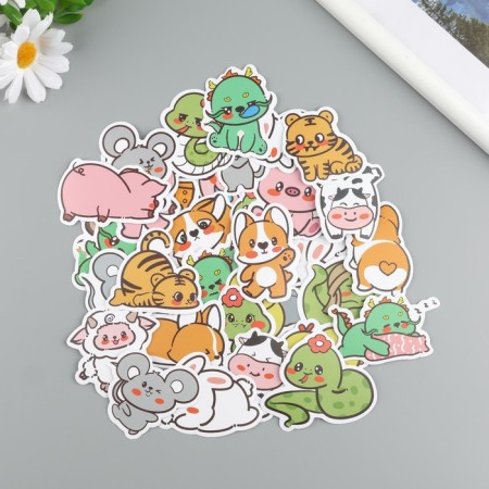 Stickers Plastic "Beast" set 60 pcs 10x12 cm