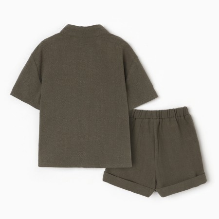 Set for a boy (shirt, shorts) minku, green color, height 68-74-4