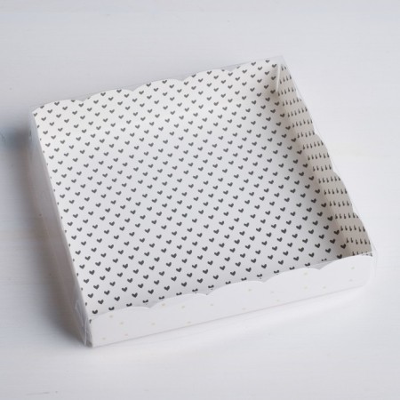 Cookie box, confectionery packaging with PVC lid, love, 15 x 15 x 3 cm-1