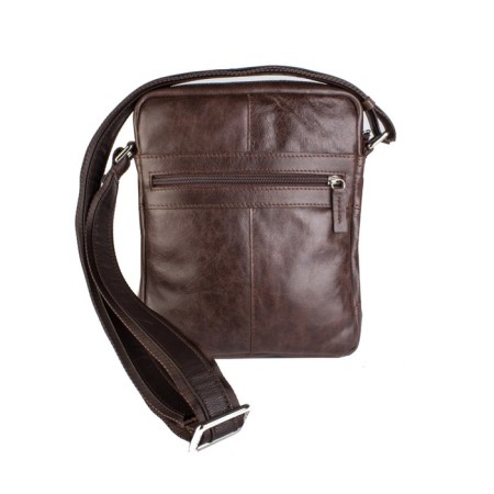 Male bag, lightning department, 1 external pocket, adjustable belt, brown color-1