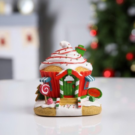 LED figure "House of sweets" 13 × 12 × 9 cm, polystone, batteries LR44x2, glow warm white-1