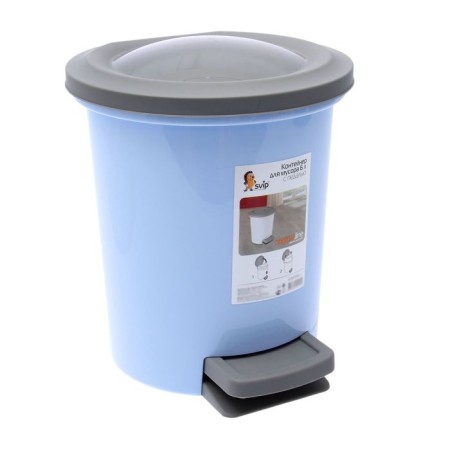 Garbage bucket with pedal, 6 l, color mix
