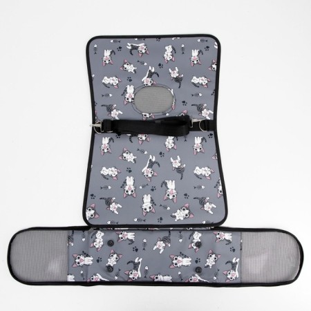 Bag - Carriage for animals "Playing cats", gray, size m, 40 x 21 x 27 cm-8