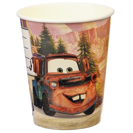 Paper glass "Happy Birthday!", 250 ml, cars-3