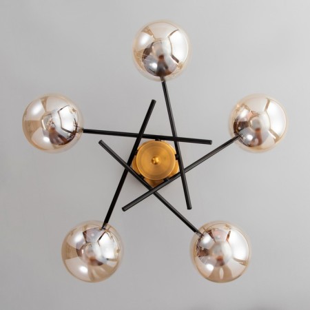 Blanchea chandelier 5x60W E27 gold/black 58x58x32cm-3