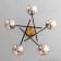 Blanchea chandelier 5x60W E27 gold/black 58x58x32cm