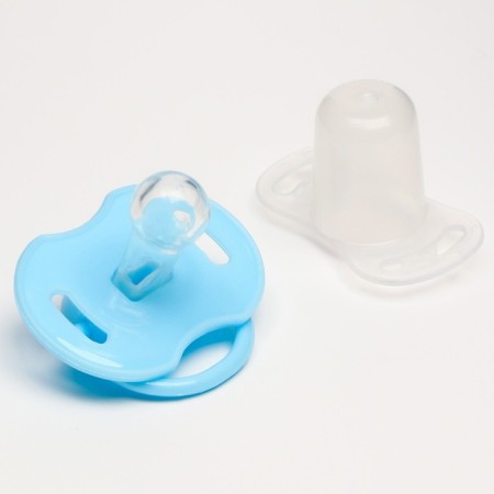 The dummy is classic, silicone, from 0 - 3 months, with a cap, blue color-5