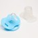 The dummy is classic, silicone, from 0 - 3 months, with a cap, blue color