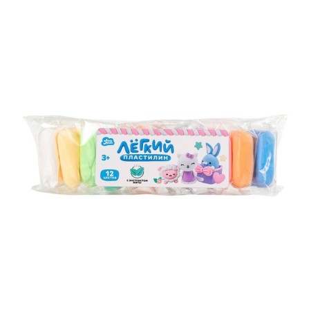 Light plasticine “Lepy is easy”, a set of 12 pcs., Delicate colors, with mint extract-3