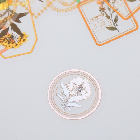 Stickers for creativity "Tags - yellow flowers" set of 30 pcs 0.2x8x11 cm-2
