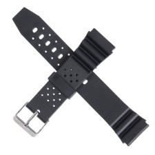 Watch strap, 20 mm, silicone, l-22.5 cm, black