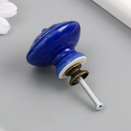 Pen for the casket ceramics, metal "Flower" dark blue 3.9x3.9x3.1 cm-1