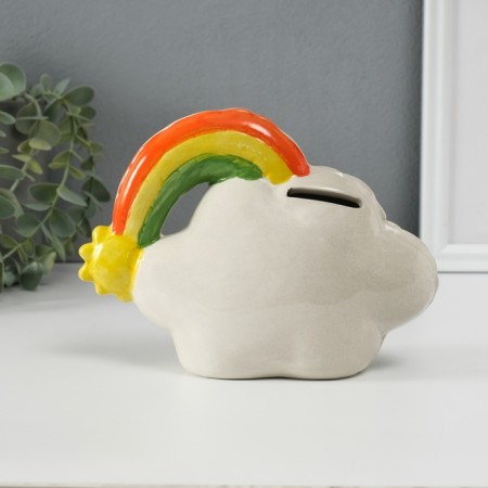 Piggy bank Ceramics "Cloud-Sharik with Rainbow" 7.5x18x13.2 cm-3