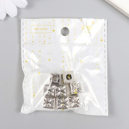 Busina for creativity Metal "Cube with petals" silver G503B1005 1x1.1 cm-4