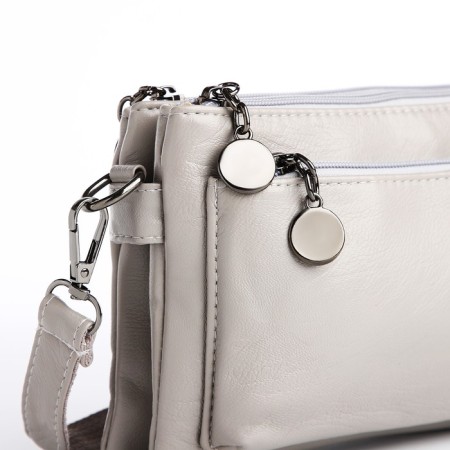 Bag Cross-Bodi with a zipper, gray color-3