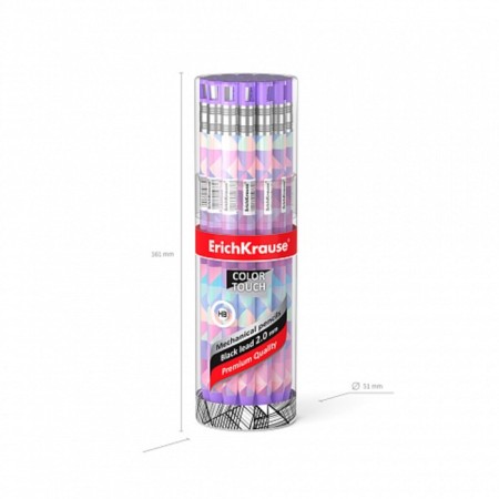 Pencil Mechanical Erichkrause Colortouch "Magic Rhombsnv", Grifel D = 2.0 mm, with a sharpener, "Soft-Touch" with a design, in a tube-3