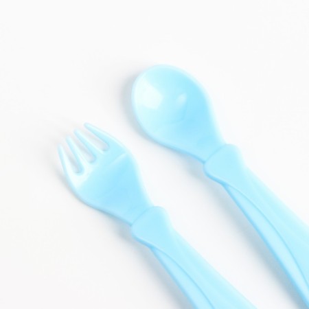 A set of children's dishes "Gentleman", a plate on the suction cup 250ml, fork, spoon-5