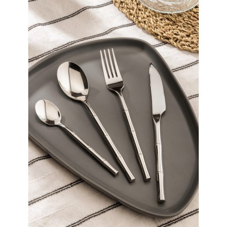 A set of cutlery made of stainless steel Magistro Bamboo, 4 objects, silver color